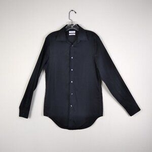 Calvin Klein Black Slim Fit Performance Non-Iron Dress Shirt Sz 14.5 33-35